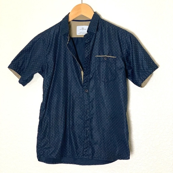 Craft+Flow | Blue slim cotton short sleeve button down shirt size 10/12 … - Picture 1 of 8